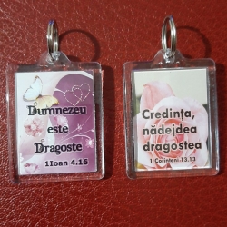 Breloc mesaj, Dumnezeu este dragoste+Credinta,nadejdea,dragostea